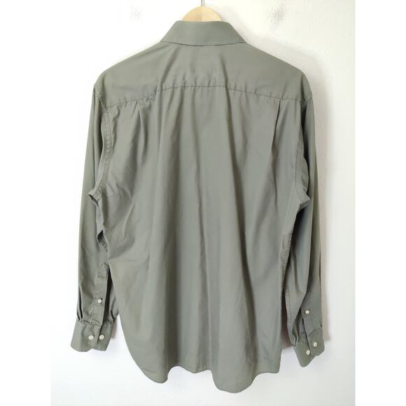 Emanuel Ungaro Men's Green Cotton Blend Long Sleeves Button-Down Shirt Size M - Picture 4 of 8